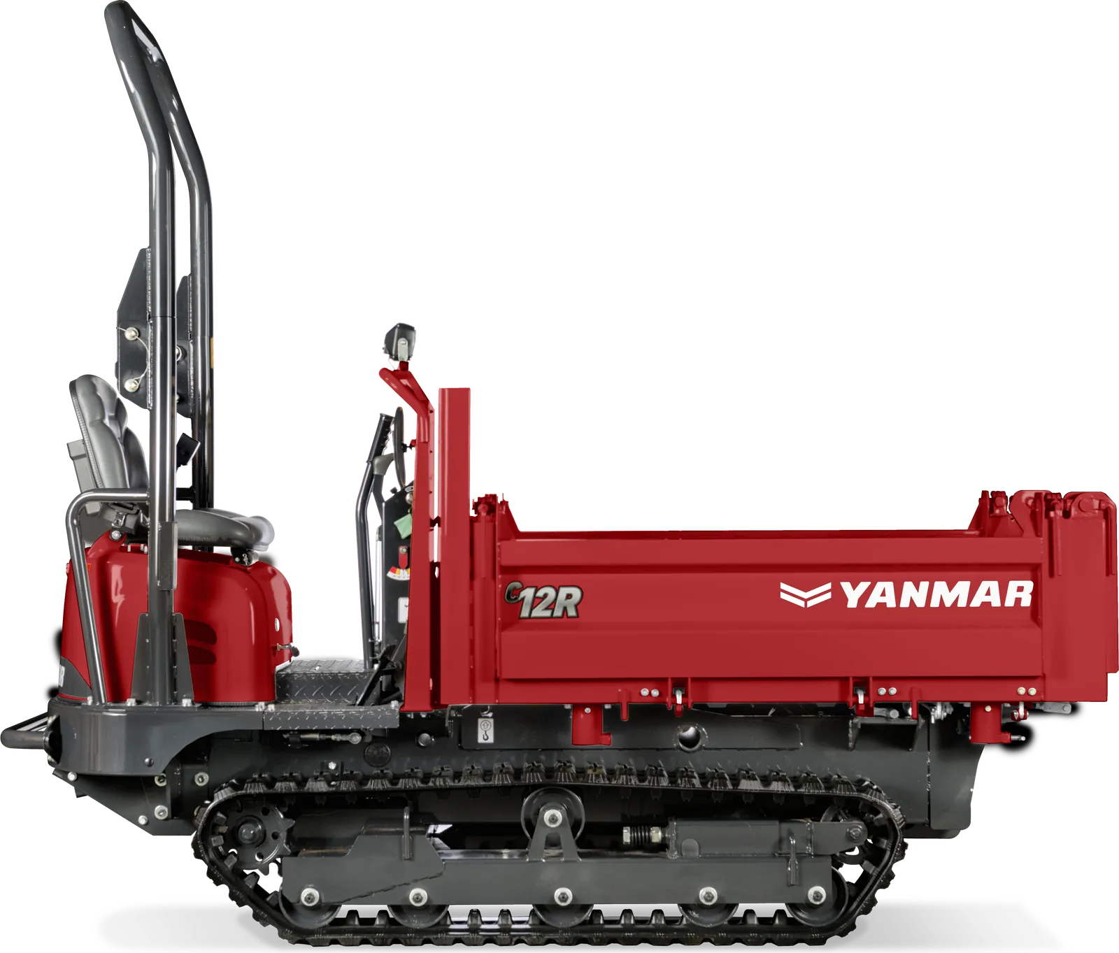 Dumper Yanmar C12R-C de perfil con orugas de goma