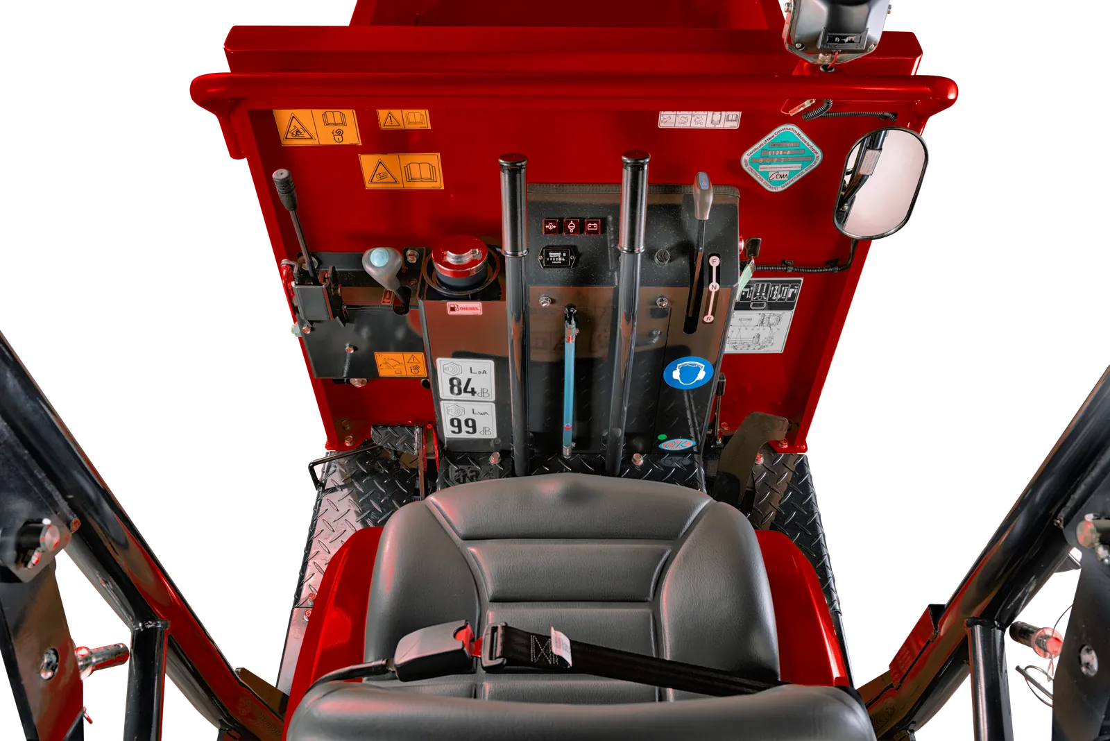 Puesto del operador del dumper Yanmar C12R-C con barra de seguridad