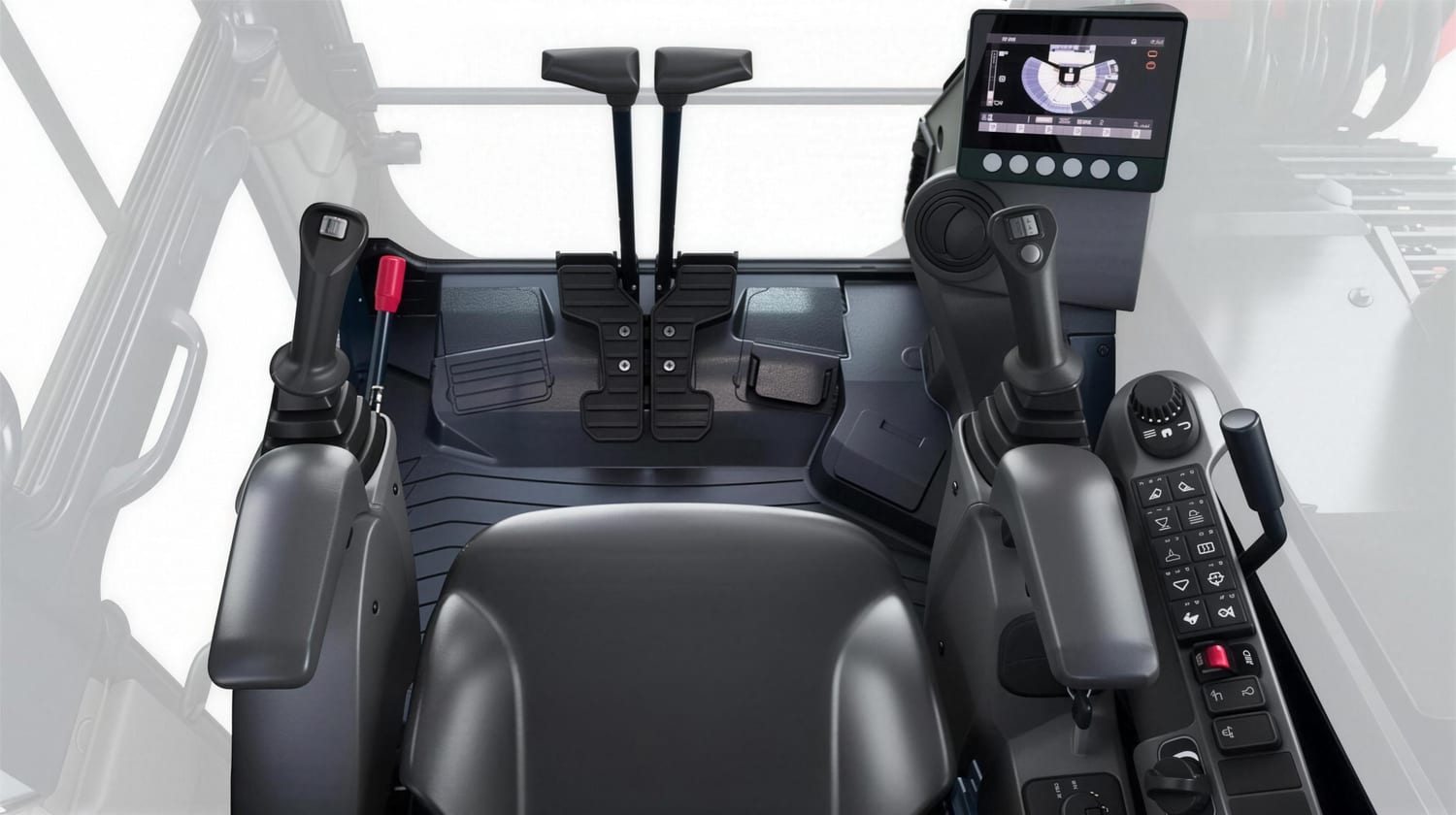 Cabina cerrada con aire acondicionado de la excavadora Yanmar SV100