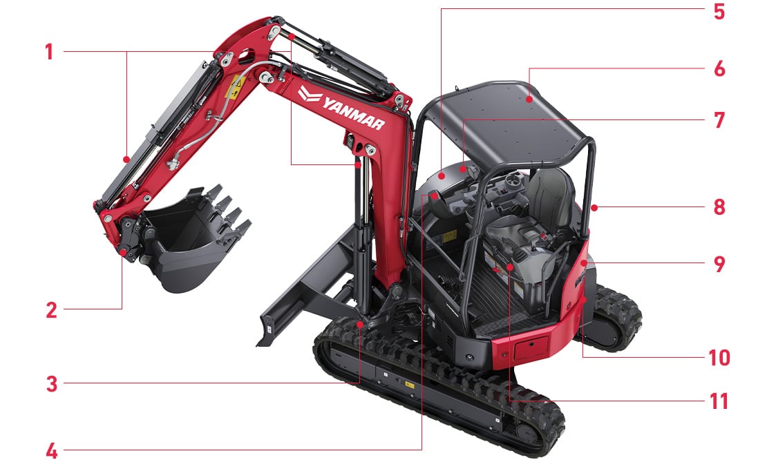 Miniexcavadora Yanmar ViO35 con cabina cerrada y A/C - venta en Chile