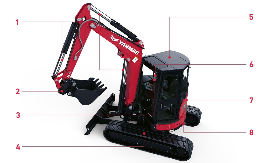 Miniexcavadora Yanmar ViO55 con tercera función - venta en Chile